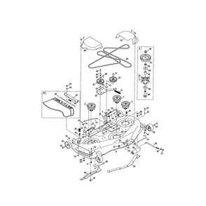 50" Deck Diagram and Parts List for 13AF91AP056  Cub Cadet Lawn Tractor